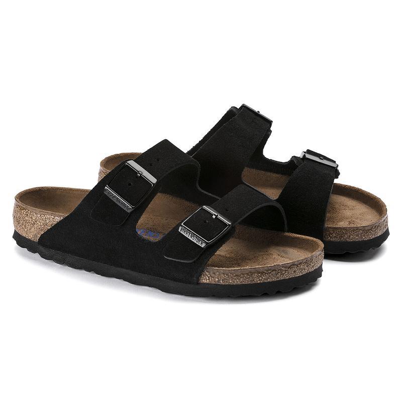 Arizona Birkenstock Soft Footbed Semisove Panske Čierne | SK 309HAP